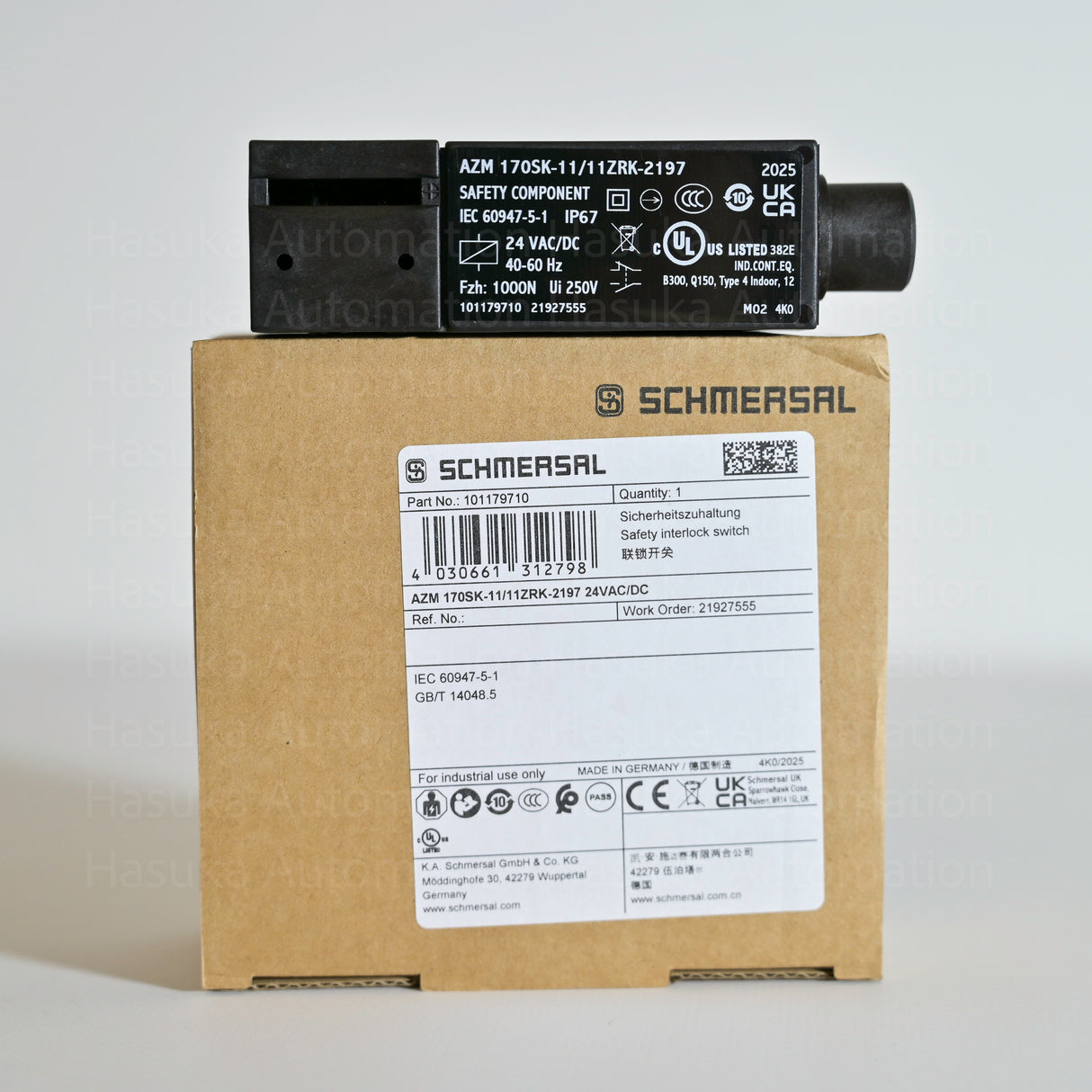 101179710 AZM 170SK-11/11ZRK-2197 24VAC/DC Solenoid Interlock Schmersal
