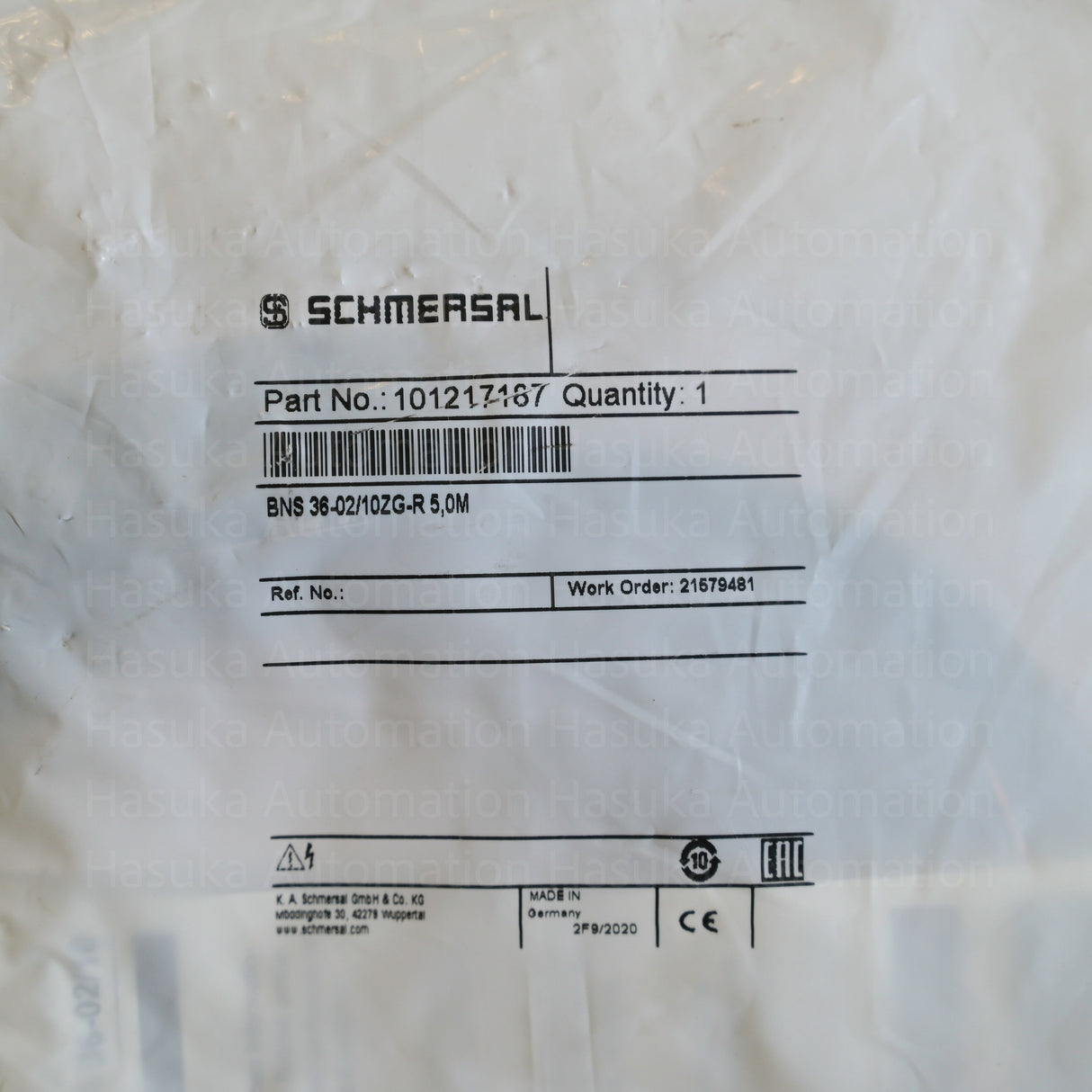 101217187 BNS36-02/10ZG-R-5,0M Coded Magnetic Safety Sensor Schmersal