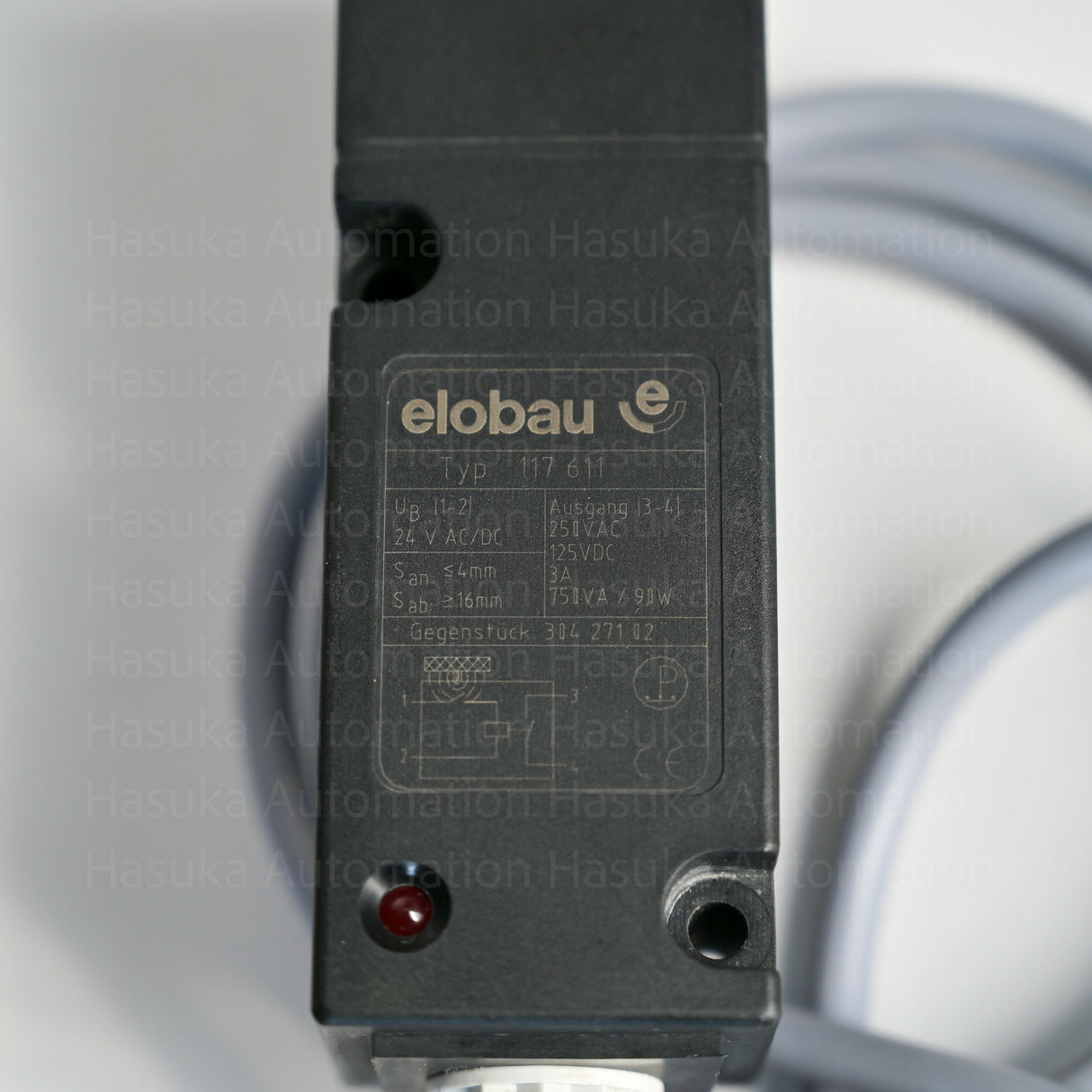 This Elobau Safety Sensor features a 24V input and 4 wire connection.