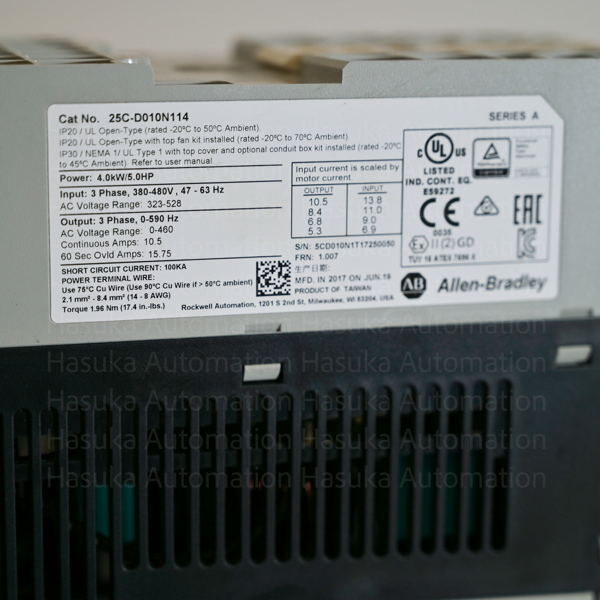 25C-D010N114 Frequency Drive Allen-Bradley