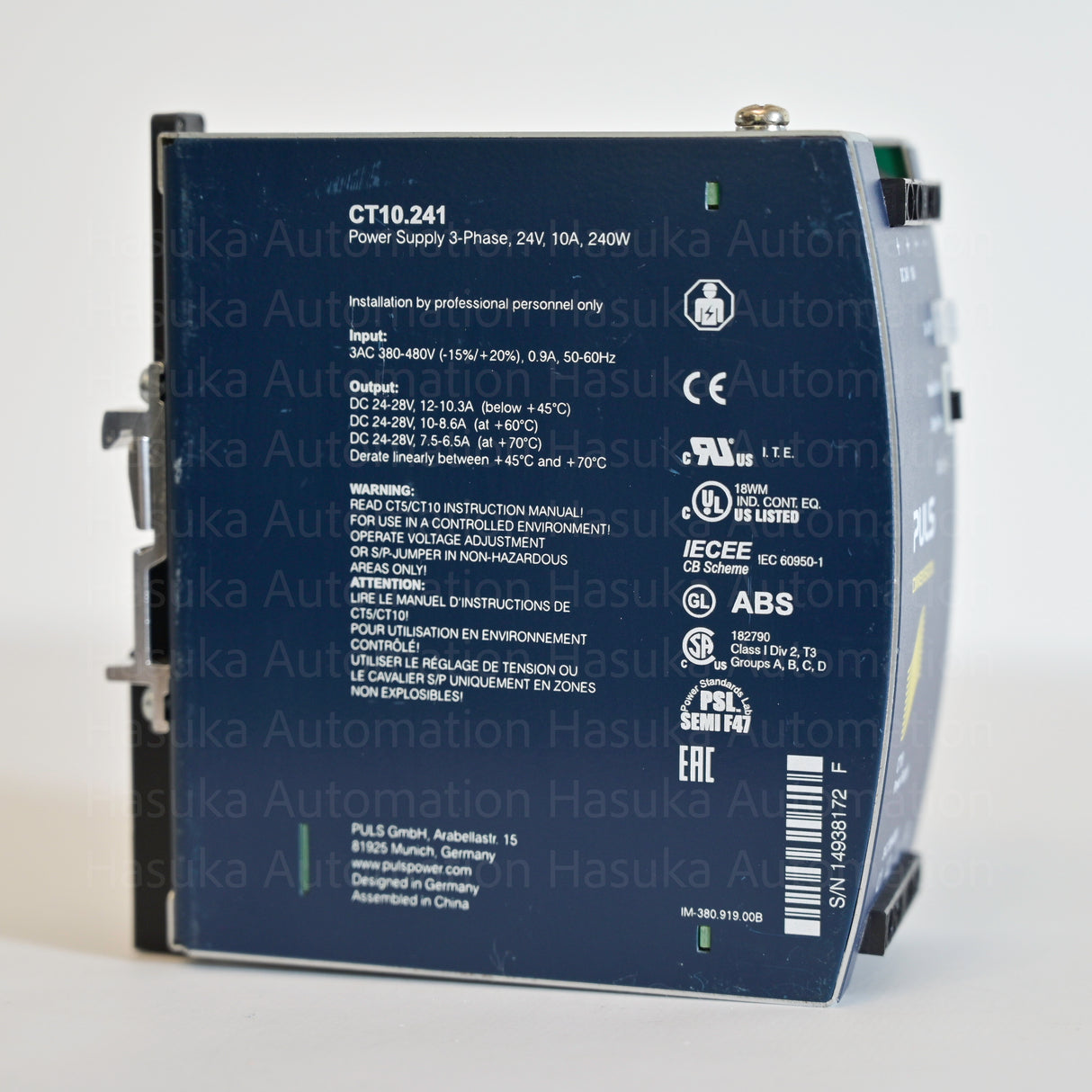 CT10.241 Power Supply Puls Dimension