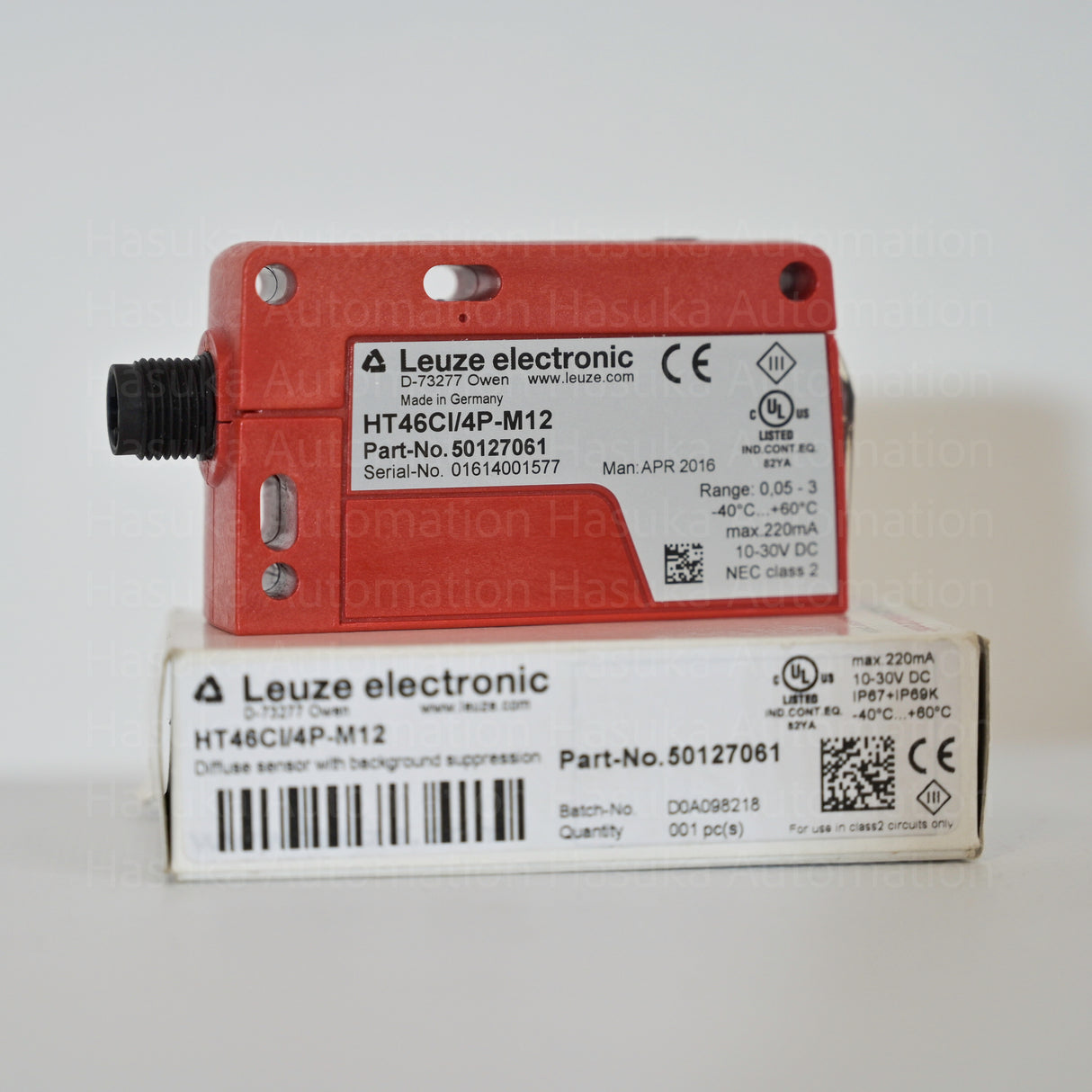 Leuze Diffuse Photoelectric Sensor with Background Suppression HT46CI/4P-M12