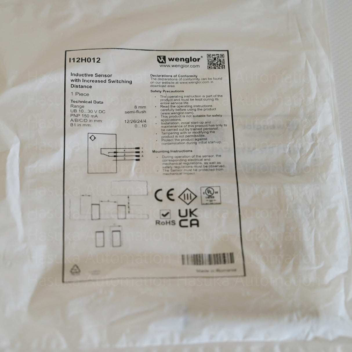 I12H012 Inductive Sensor Wenglor