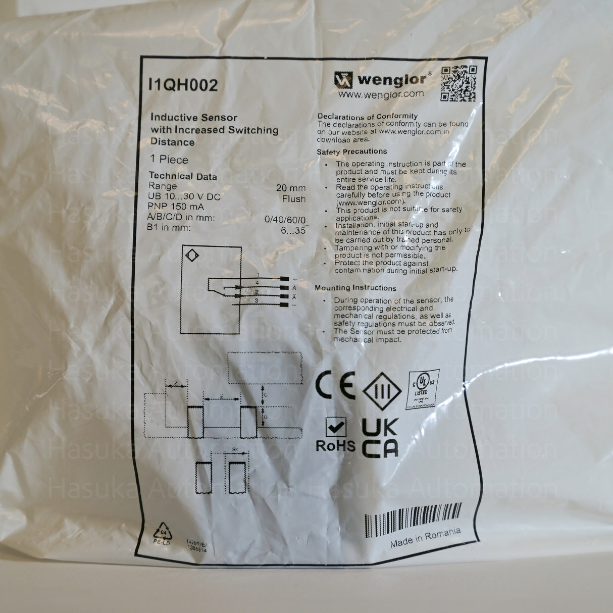 I1QH002 Inductive Proximity Sensor Wenglor
