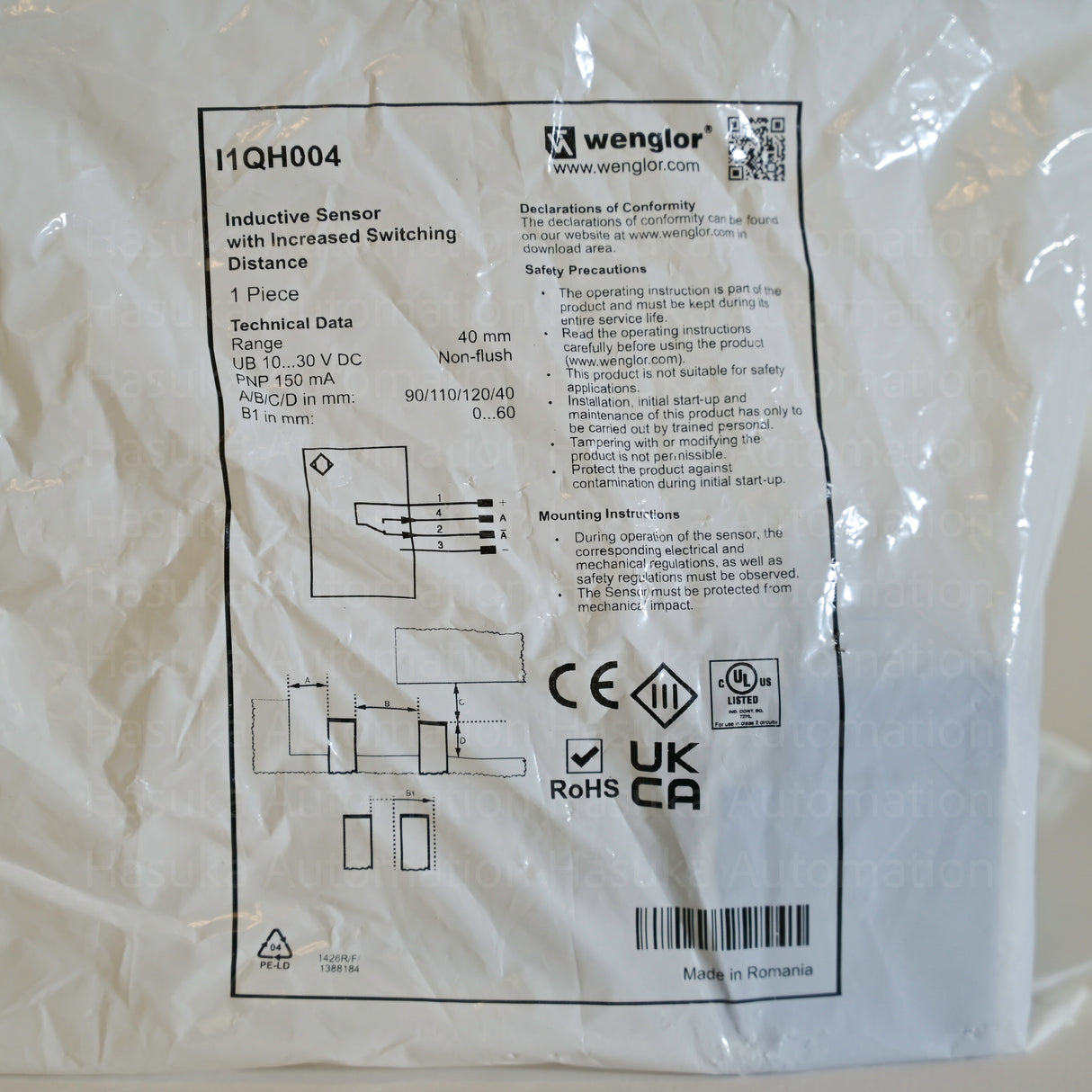 I1QH004 Inductive Sensor Wenglor