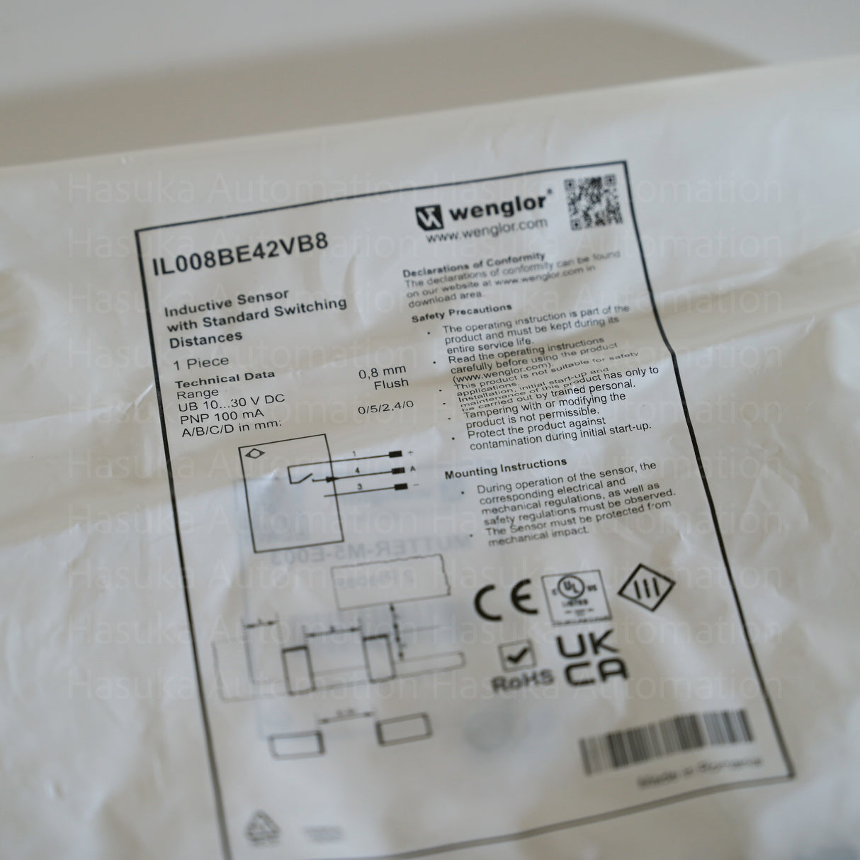 IL008BE42VB8 Inductive Sensor Wenglor