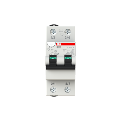 The ABB 2CSR752140R1205 RCBO, a 2P, two-module device, safeguards single-phase circuits against overload, short circuits