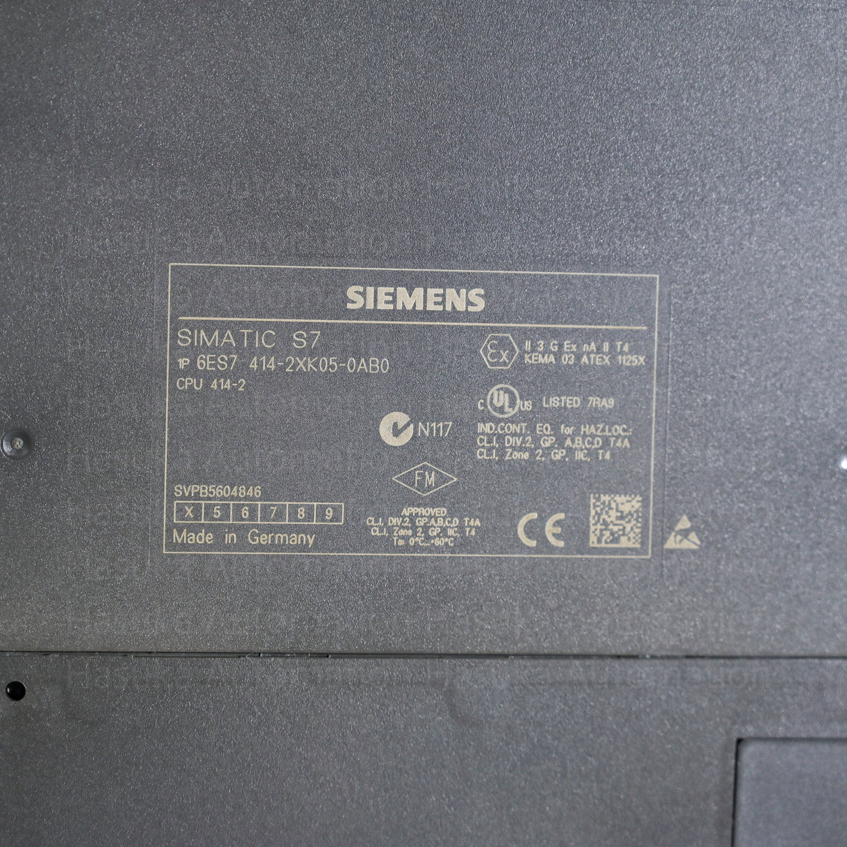 6ES7414-2XK05-0AB0 Central Processing Unit With 6ES7952-1AK00-0AA0 Siemens