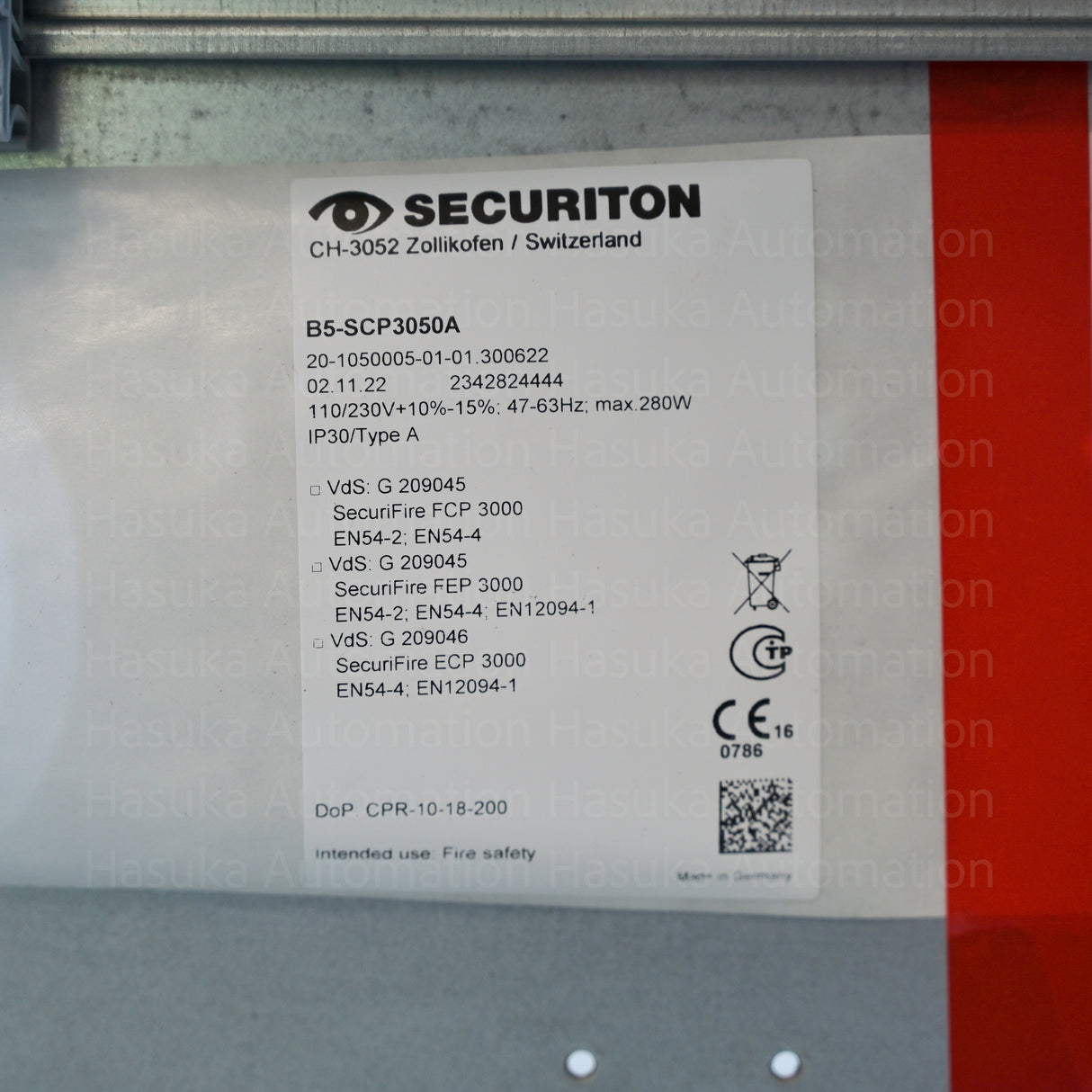 B5-SCP3050A SecuriFire Fire Alarm Panel Securiton