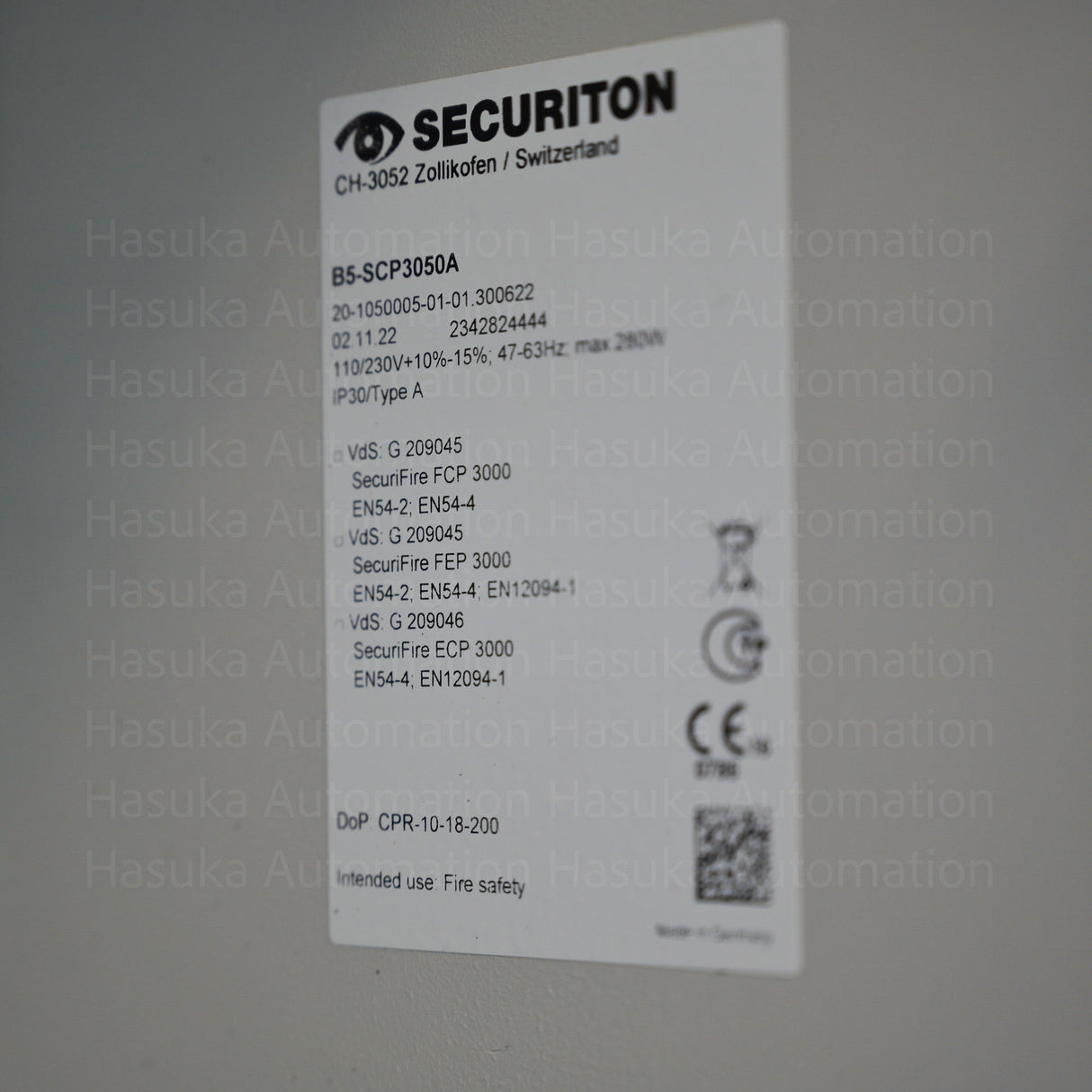 B5-SCP3050A SecuriFire Fire Alarm Panel Securiton