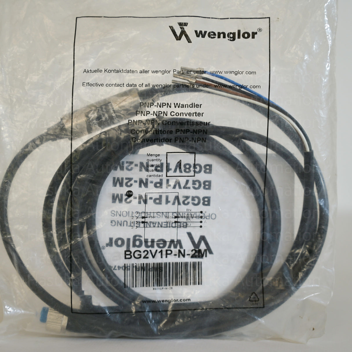 BG2V1P-N-2M PNP to NPN Signal Converter Wenglor