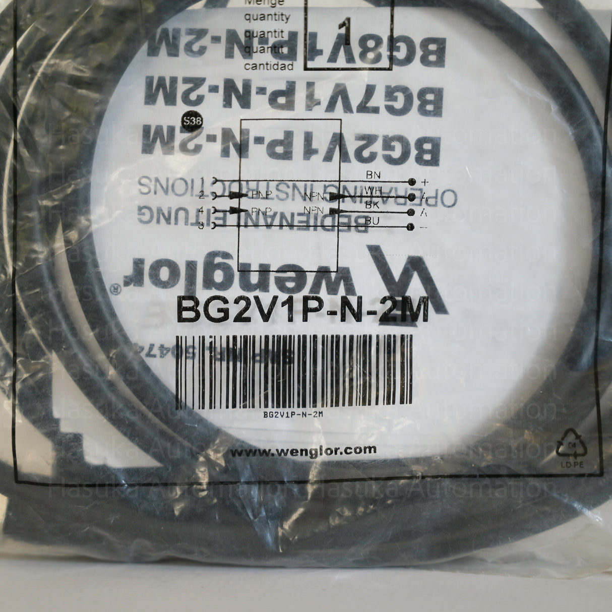 BG2V1P-N-2M PNP to NPN Signal Converter Wenglor