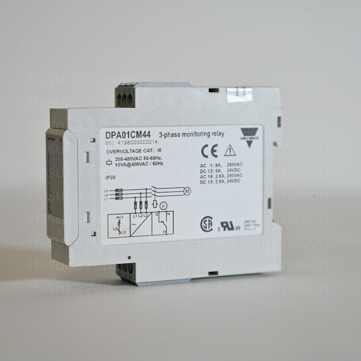 DPA01CM44 3-PHASE LOSS AND SEQUENCE MONITORING RELAY Carlo Gavazzi