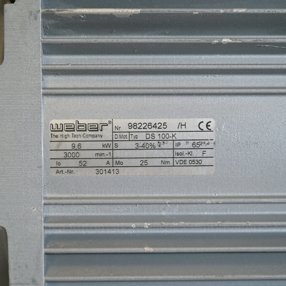 DS100K3 Servo Motor Part No. 100521-99 for Weber CCS 5000 Slicer|Weber/Baumüller