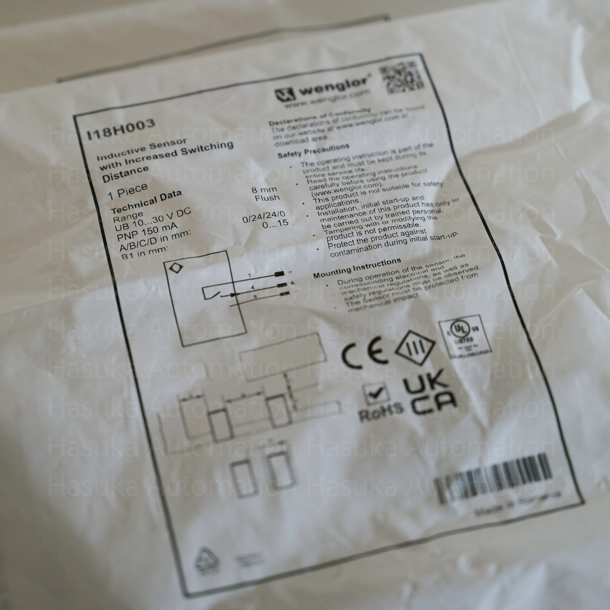 I18H003 Inductive Sensor Wenglor