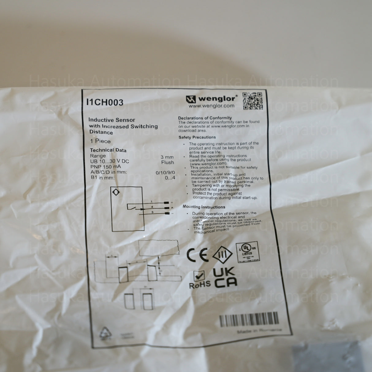 I1CH003 Inductive Sensor Wenglor