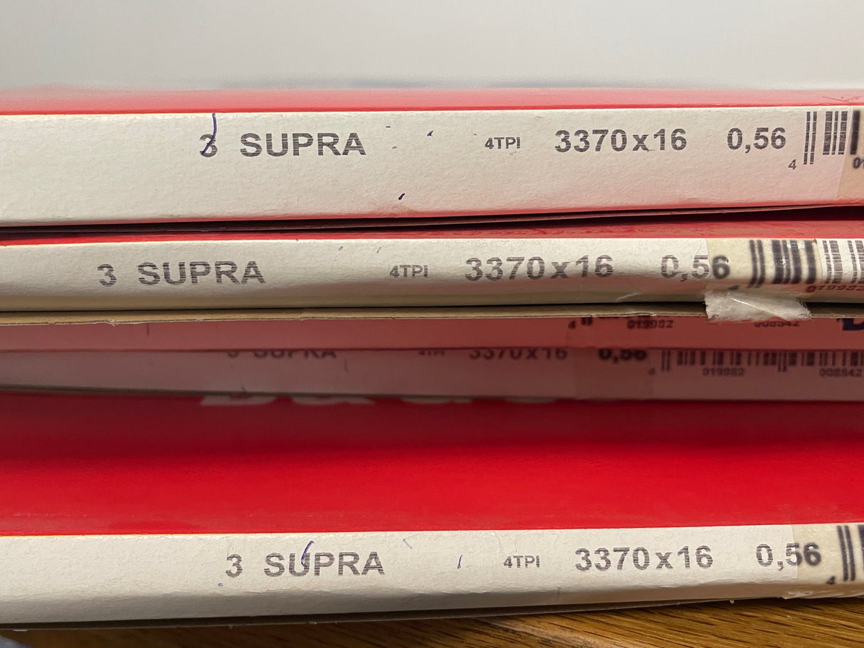 B&G Supra Bandsaw Blades 3370mm x 16mm x 0.56mm 4TPI Pack of 3 Kolbe K430 K440