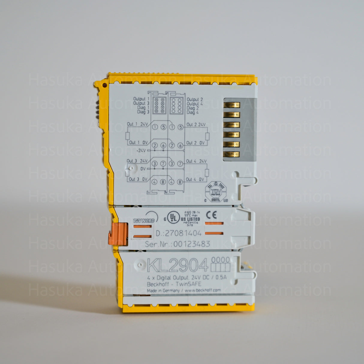 KL2904 Bus Terminal, 4-channel digital output, 24 V DC, 0.5 A, TwinSAFE Beckhoff