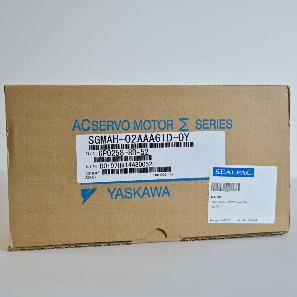 SGMAH-02AAA61D-OY AC Servo Motor Yaskawa  | SEALPAC K-6-683
