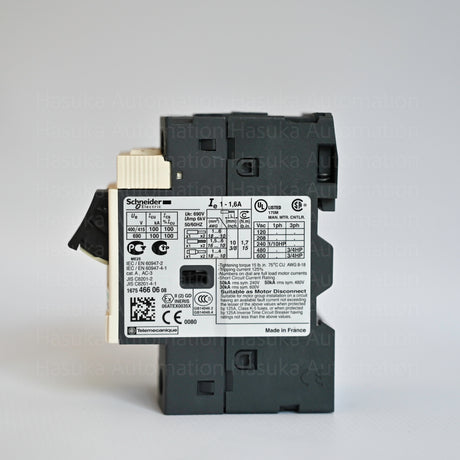 GV2ME06 Schneider Electric Circuit Breaker With GVAE11 Auxiliary Contact, 1NO/1NC